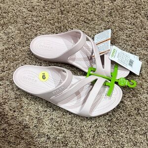 NEW CROCS Soft Pink Slide Sandals size 9
